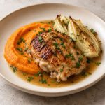Fennel Chicken, Carrot Silk and Cider Jus - Fresh Start 30: A Journey To Better Health Fennel Chicken, Carrot Silk and Cider Jus